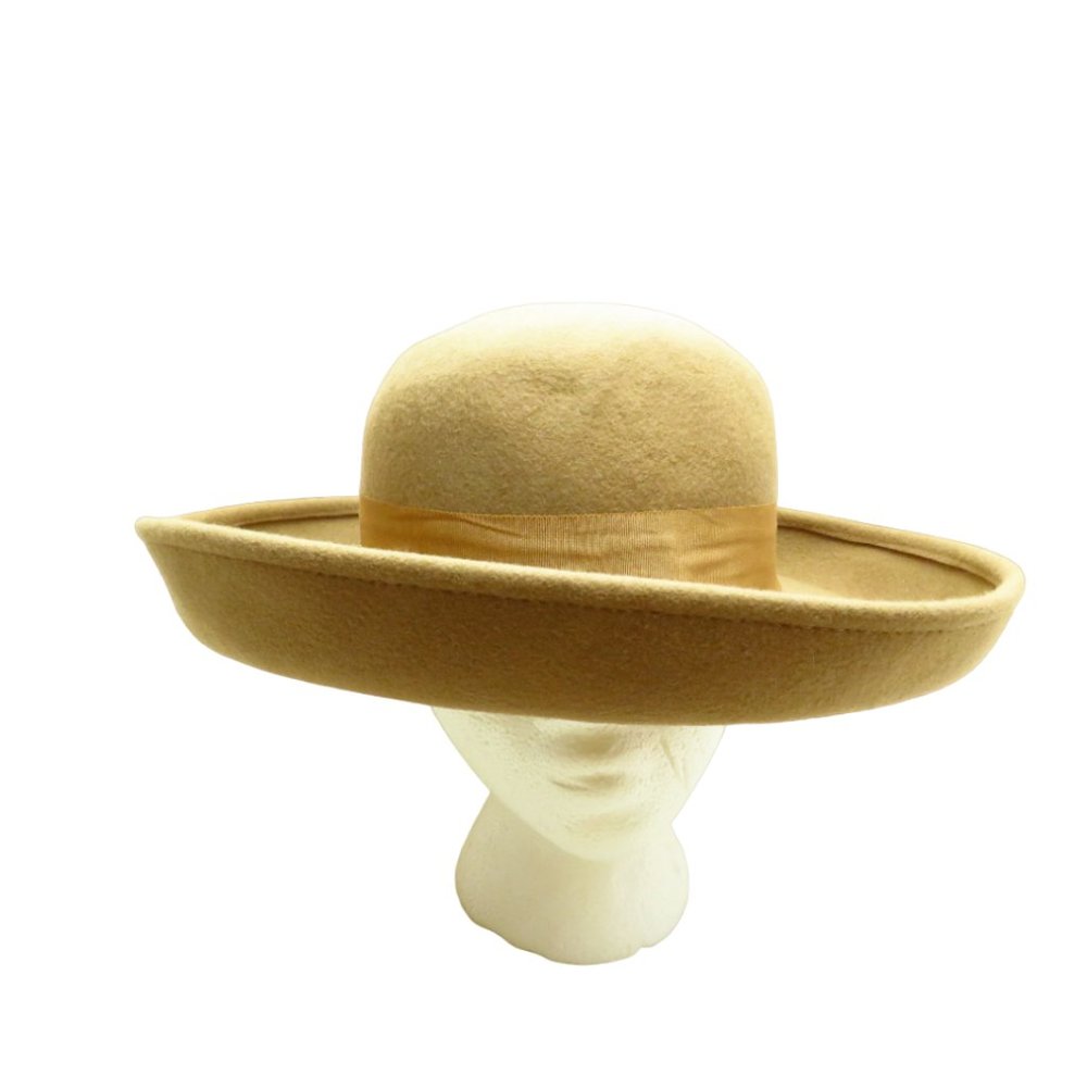 Vintage Made In USA 100% Wool Felt Derby Style Hat